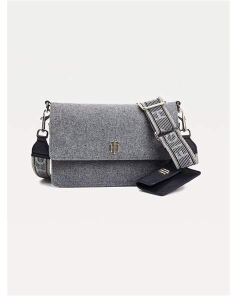 tommy hilfiger tasche fleece grau